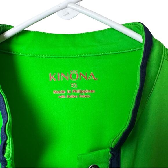 Kinona Golf & Life Green Sleeveless Button Down Shirt with Mandarin Collar Sz XS - Picture 7 of 8